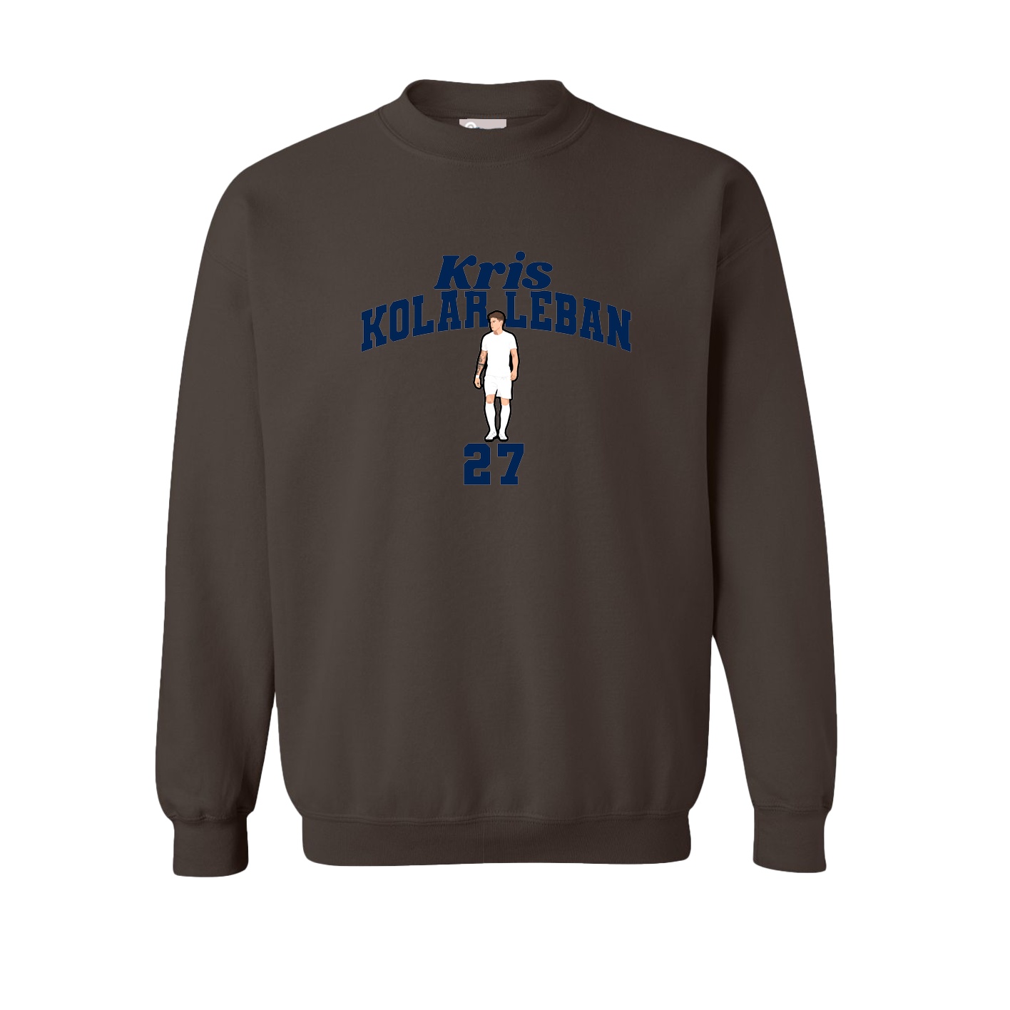 Fleece Crew — Signature Arch in Brown