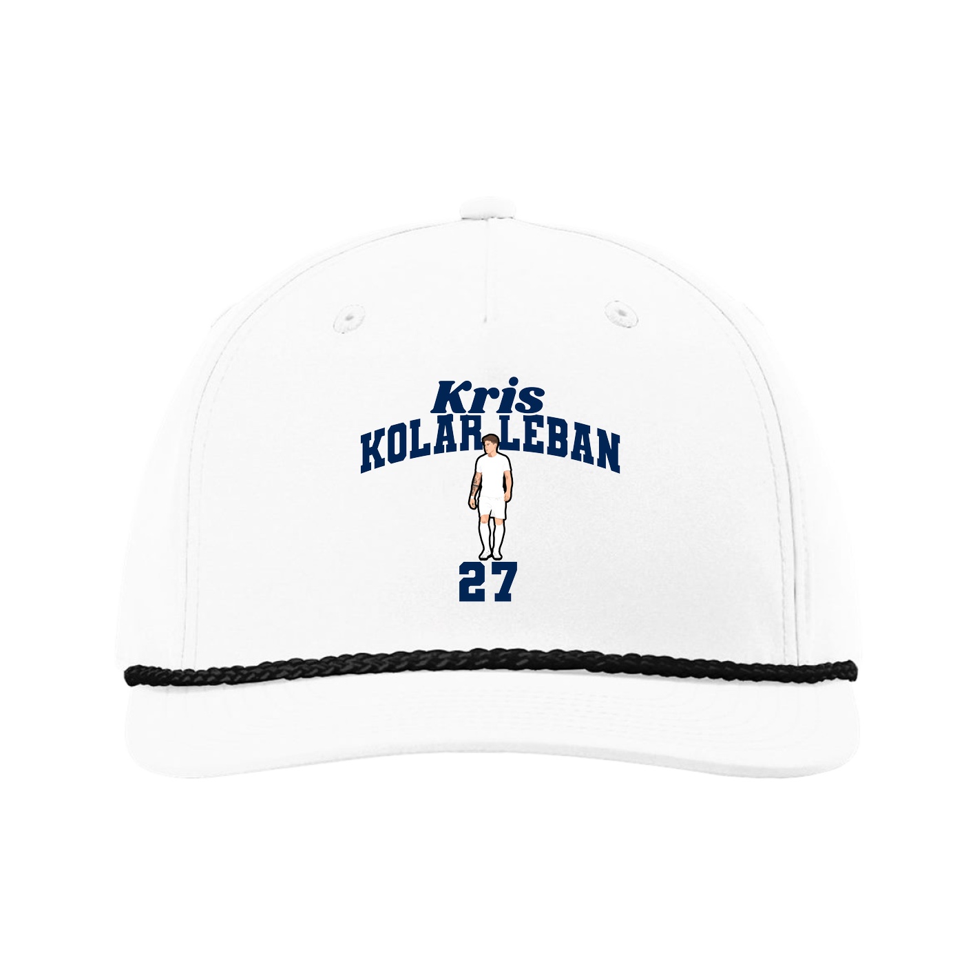 Five-Panel Classic Rope Cap — Signature Arch in White