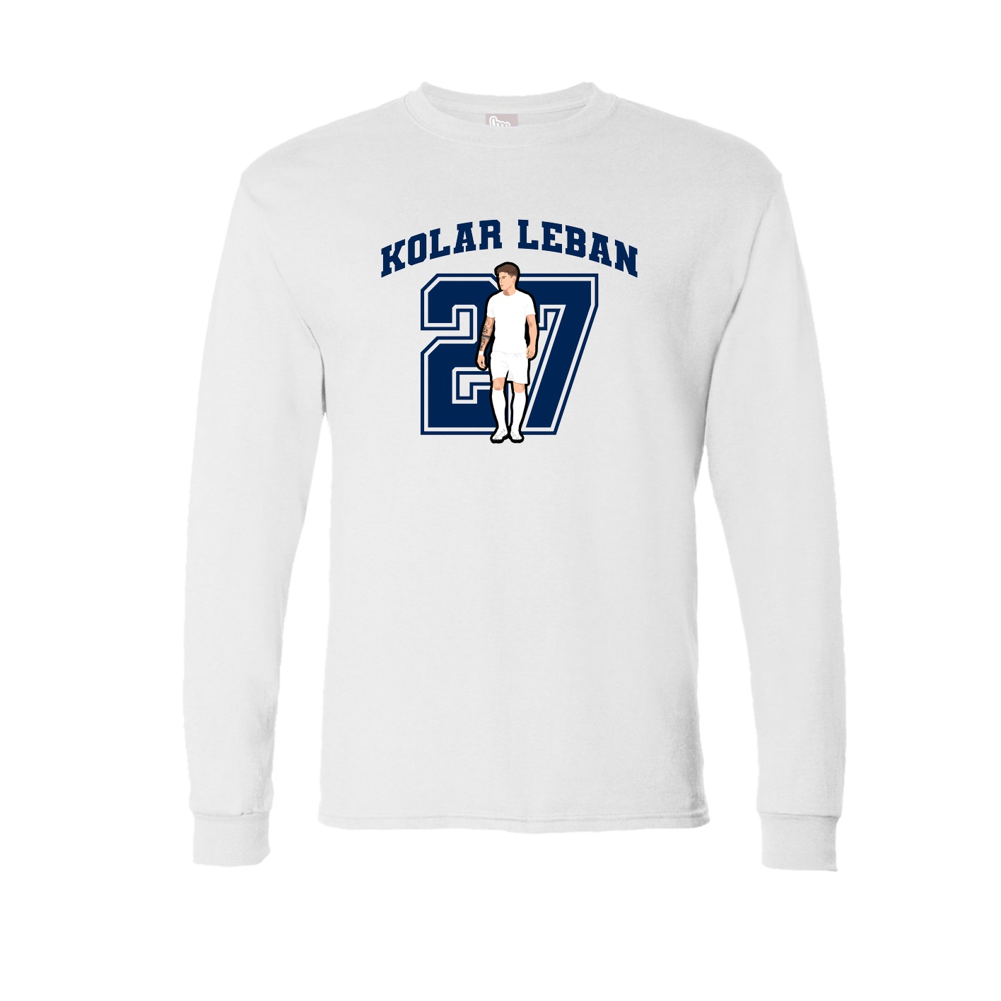 Long Sleeve Tee — Number in White