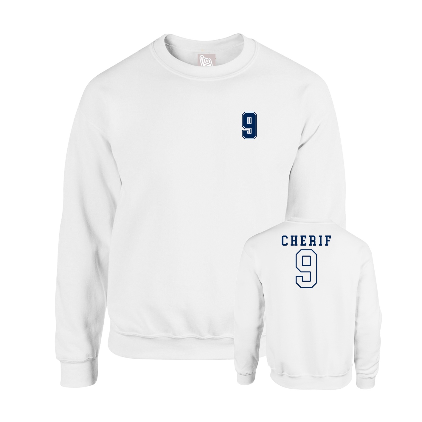 Fleece Crew — Chest Back in White