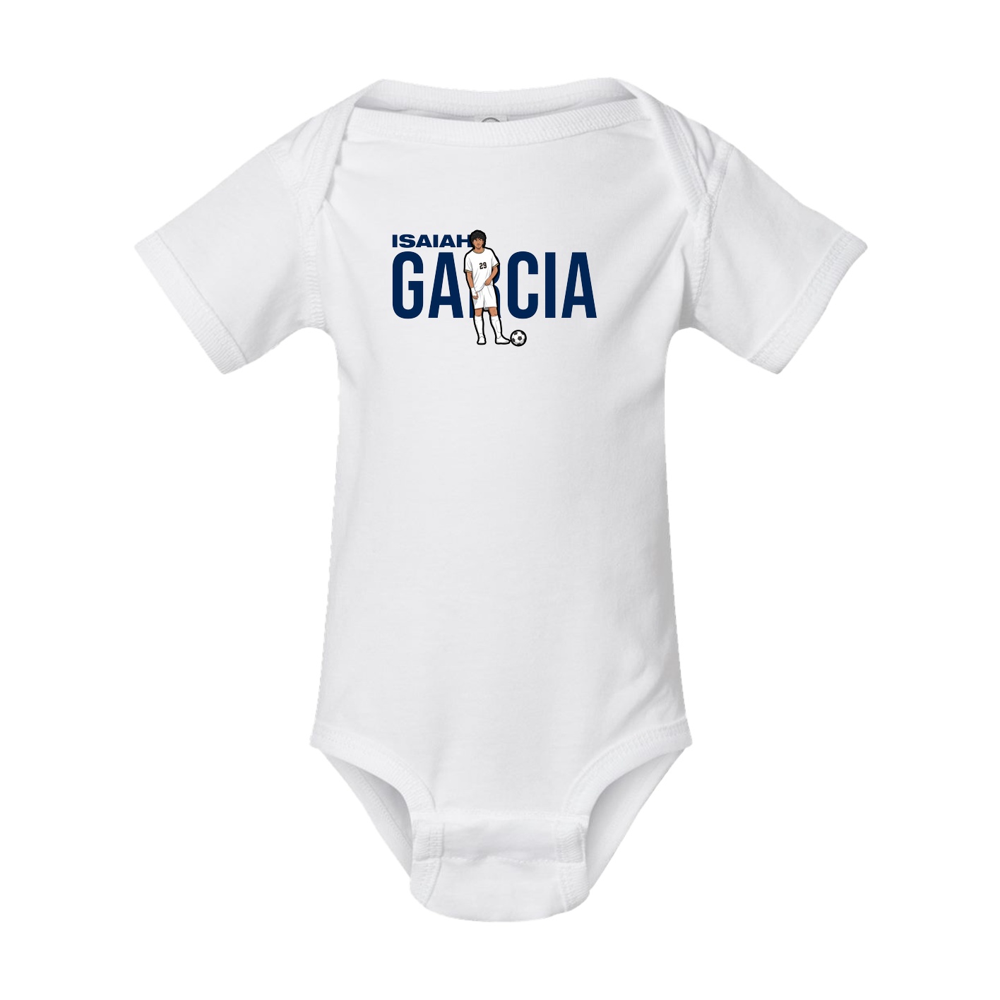 Baby Onesie — Player Name in White
