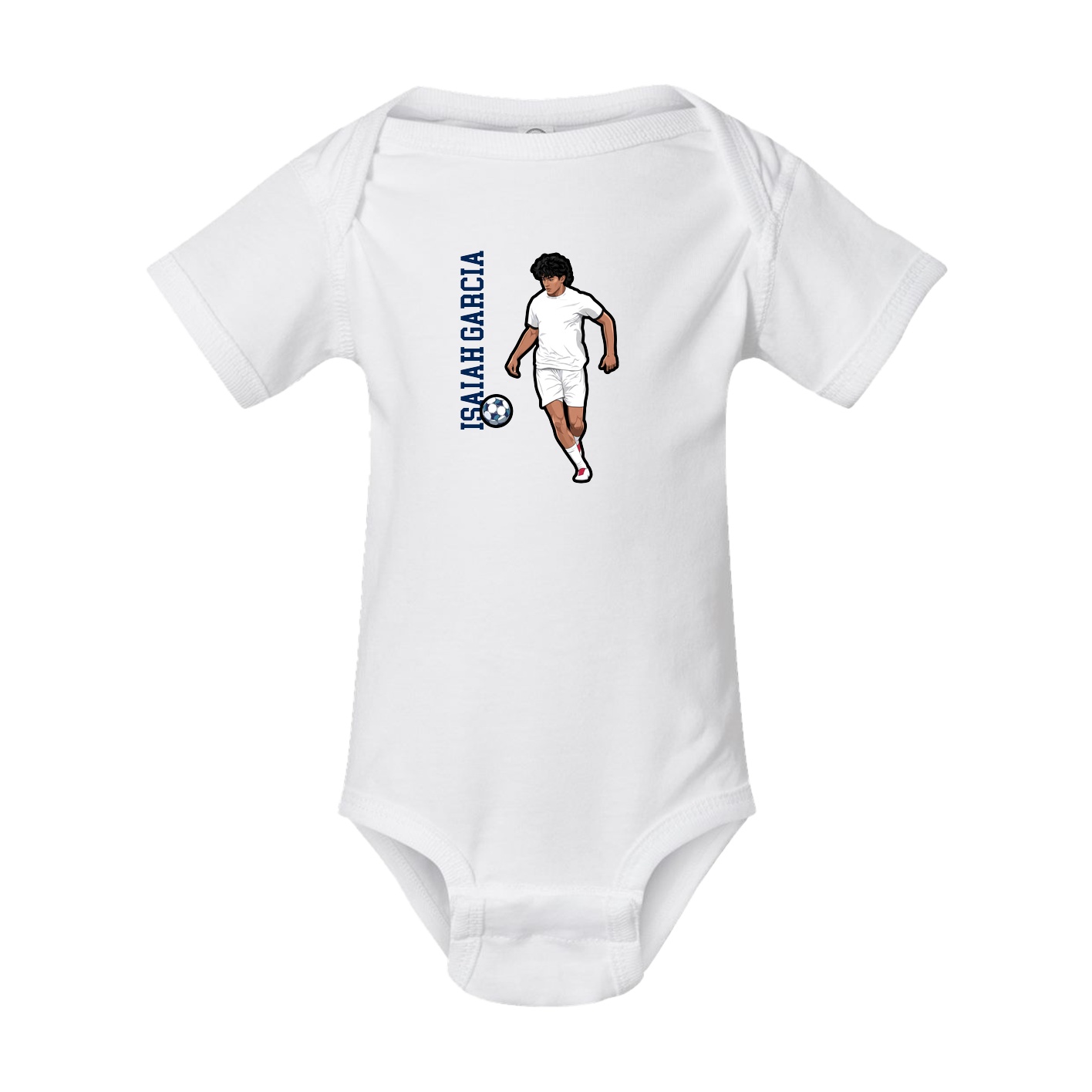 Baby Onesie — Name Vertical in White