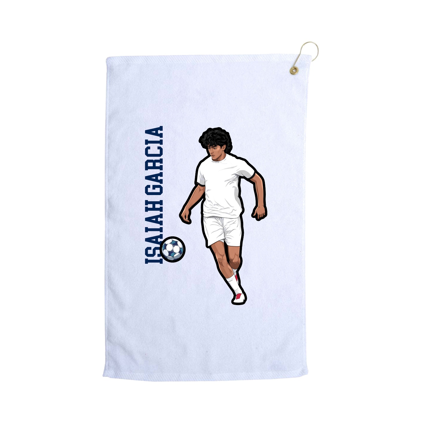 Golf Towel — Name Vertical in White