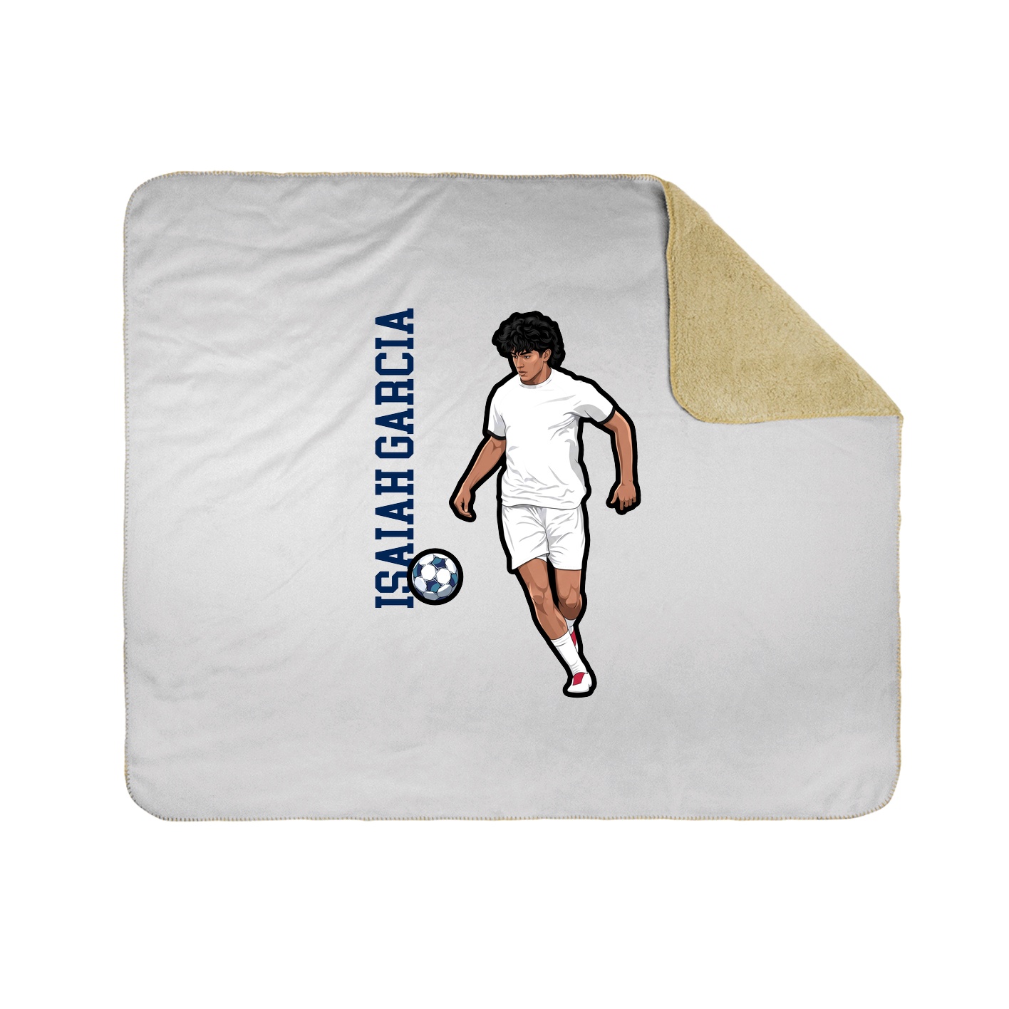Throw Blanket — Name Vertical in White