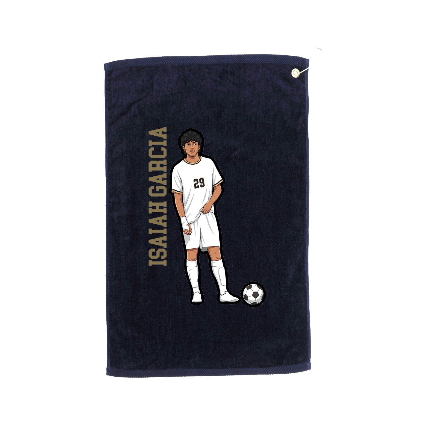 Golf Towel — Name Vertical in Navy