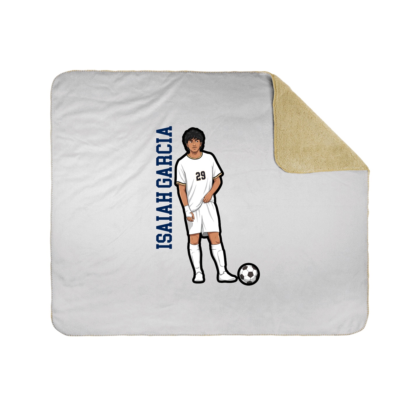 Throw Blanket — Name Vertical in White