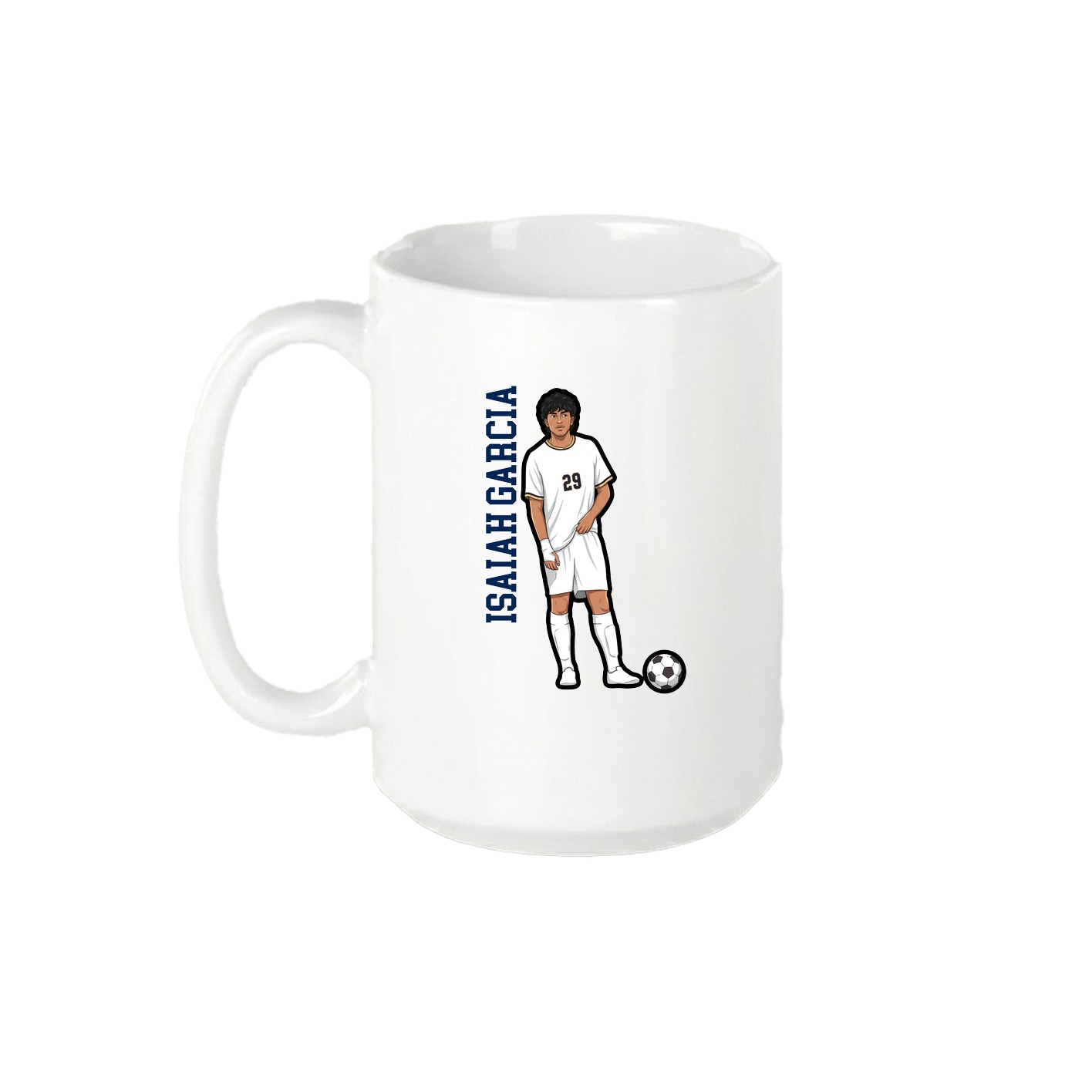 15oz Coffee Mug — Name Vertical in White