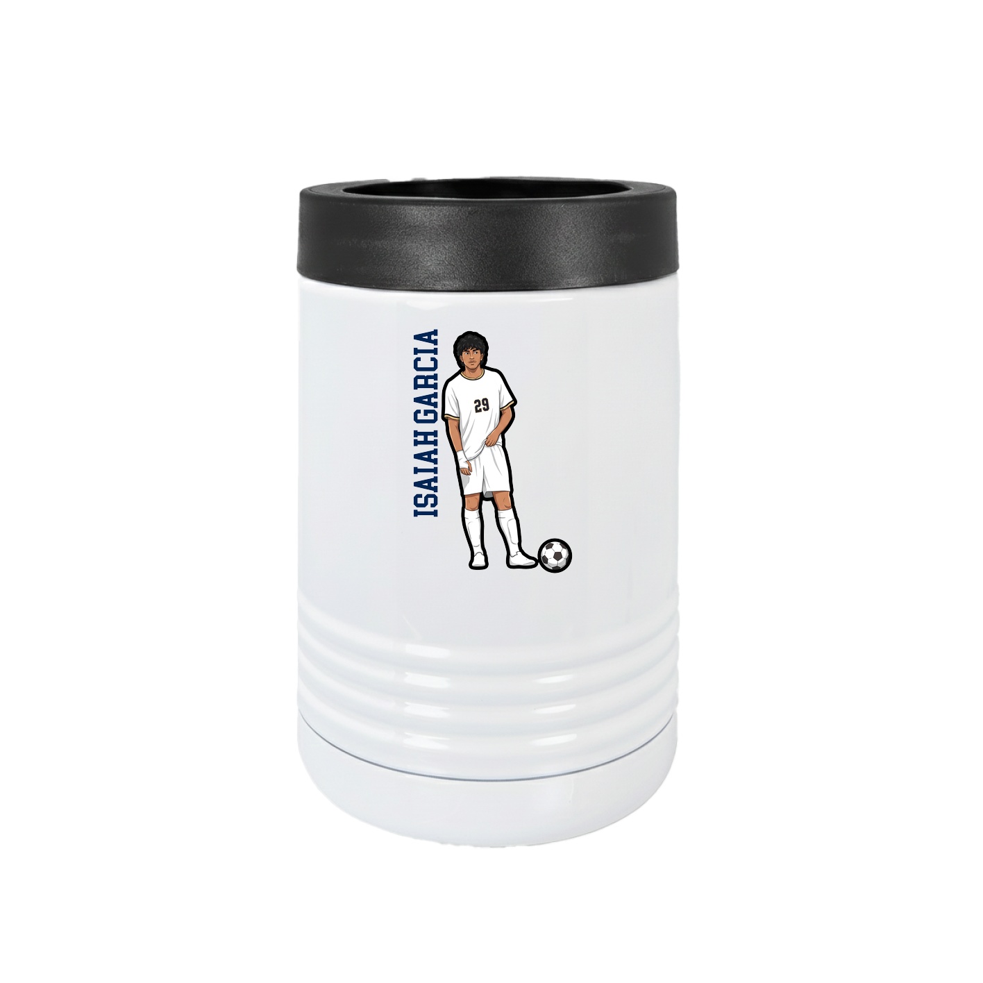 Beverage Holder — Name Vertical in White