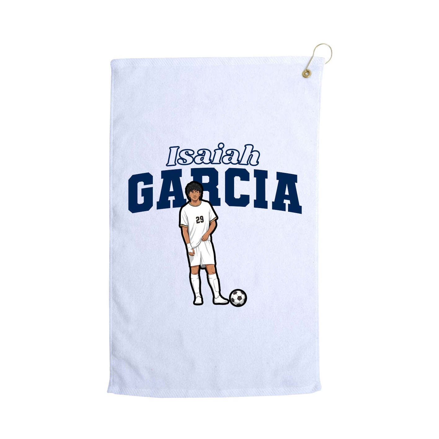 Golf Towel — Name Arch in White