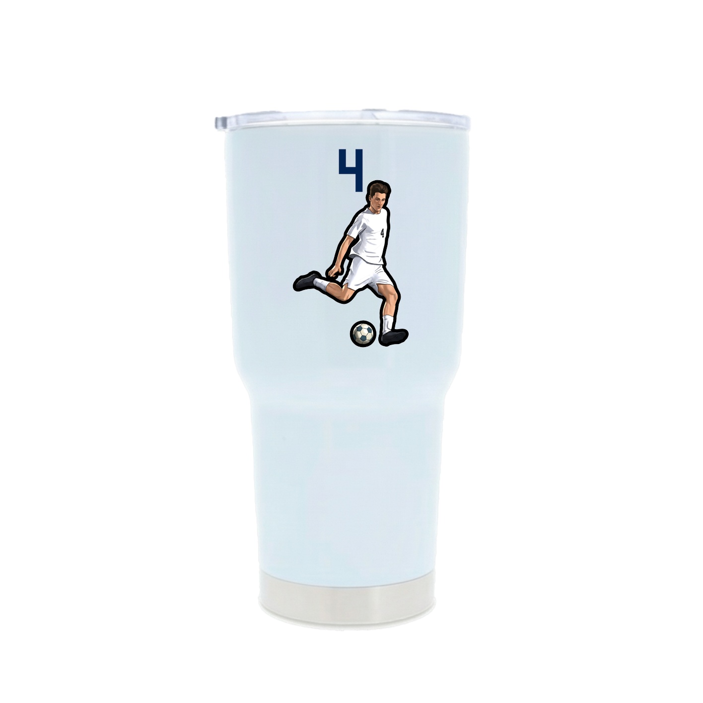 30oz Stainless Steel Tumbler — Number Top in White