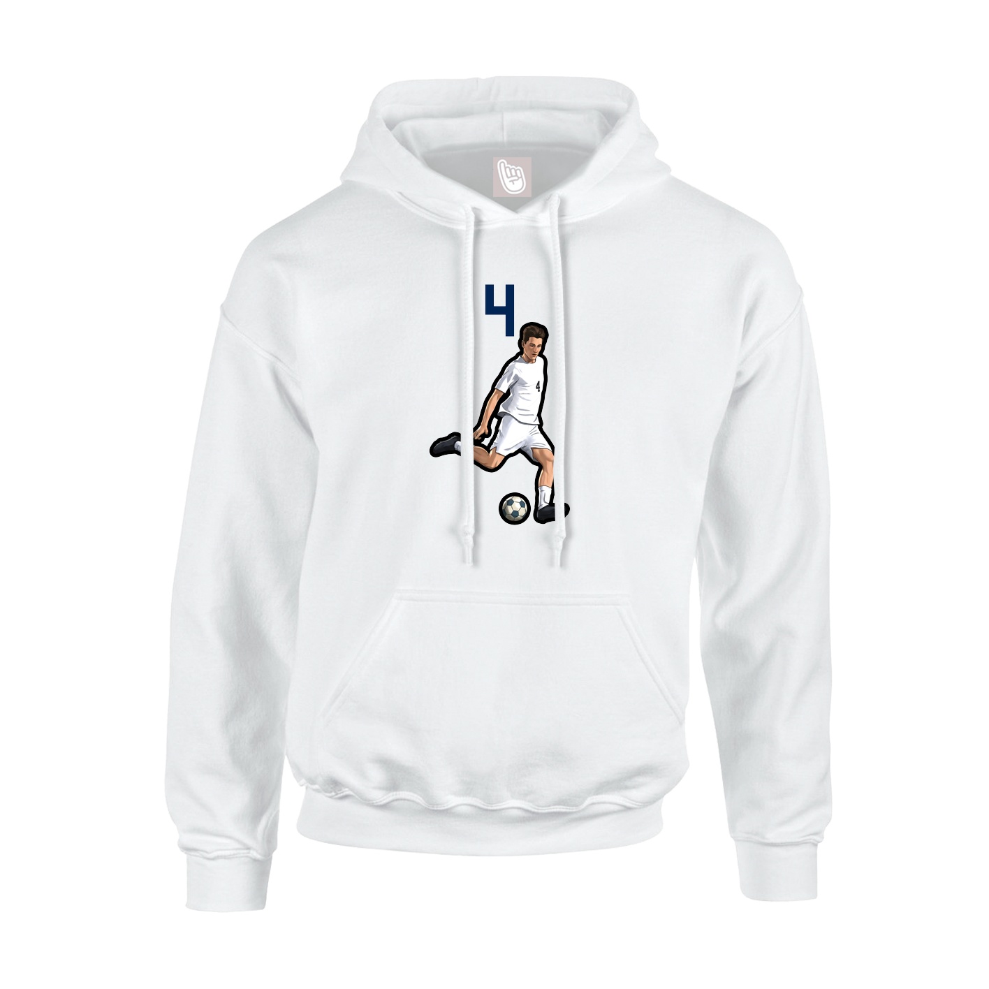 Hoodie — Number Top in White