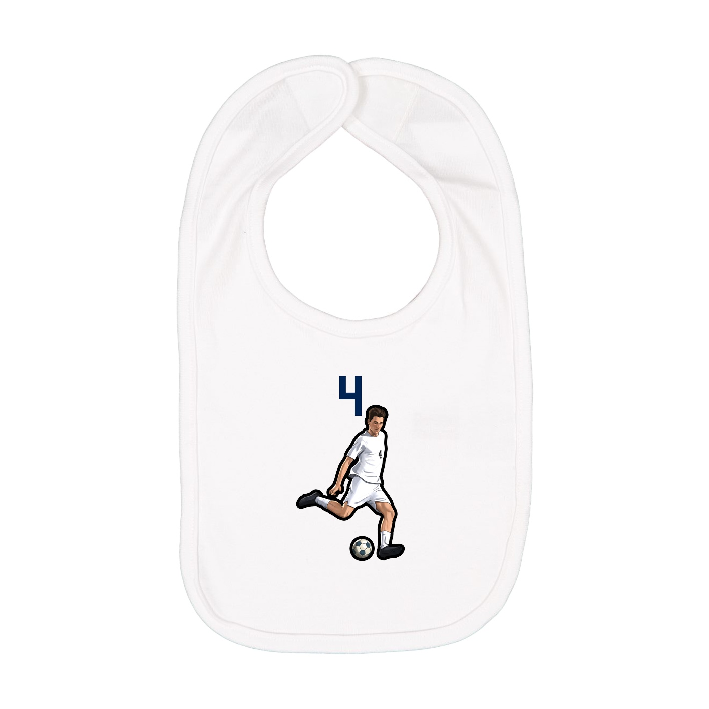 Infant Bib — Number Top in White