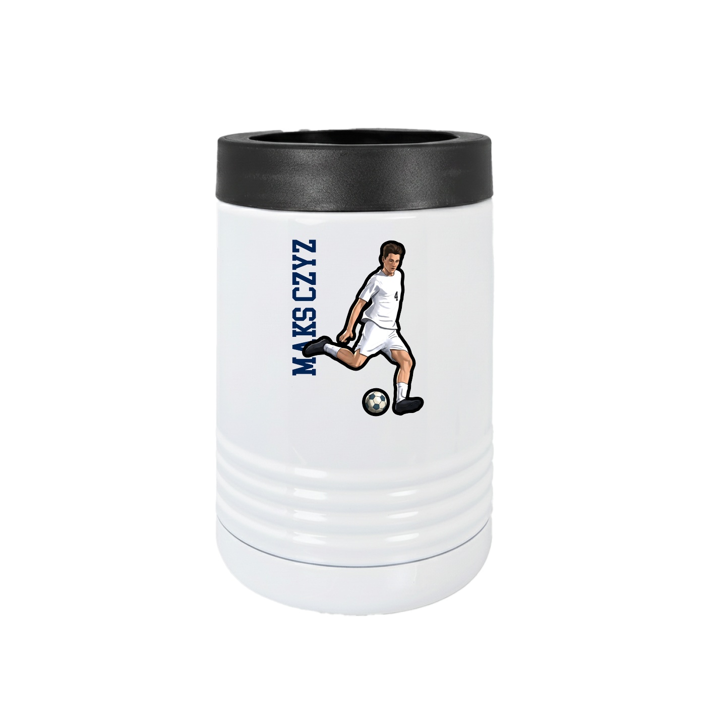 Beverage Holder — Name Vertical in White