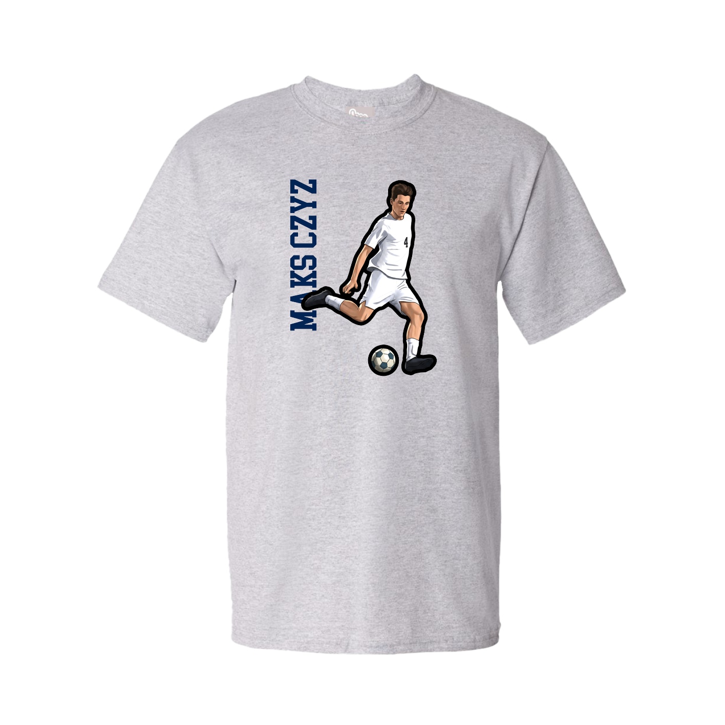 Youth Tee — Name Vertical in Grey
