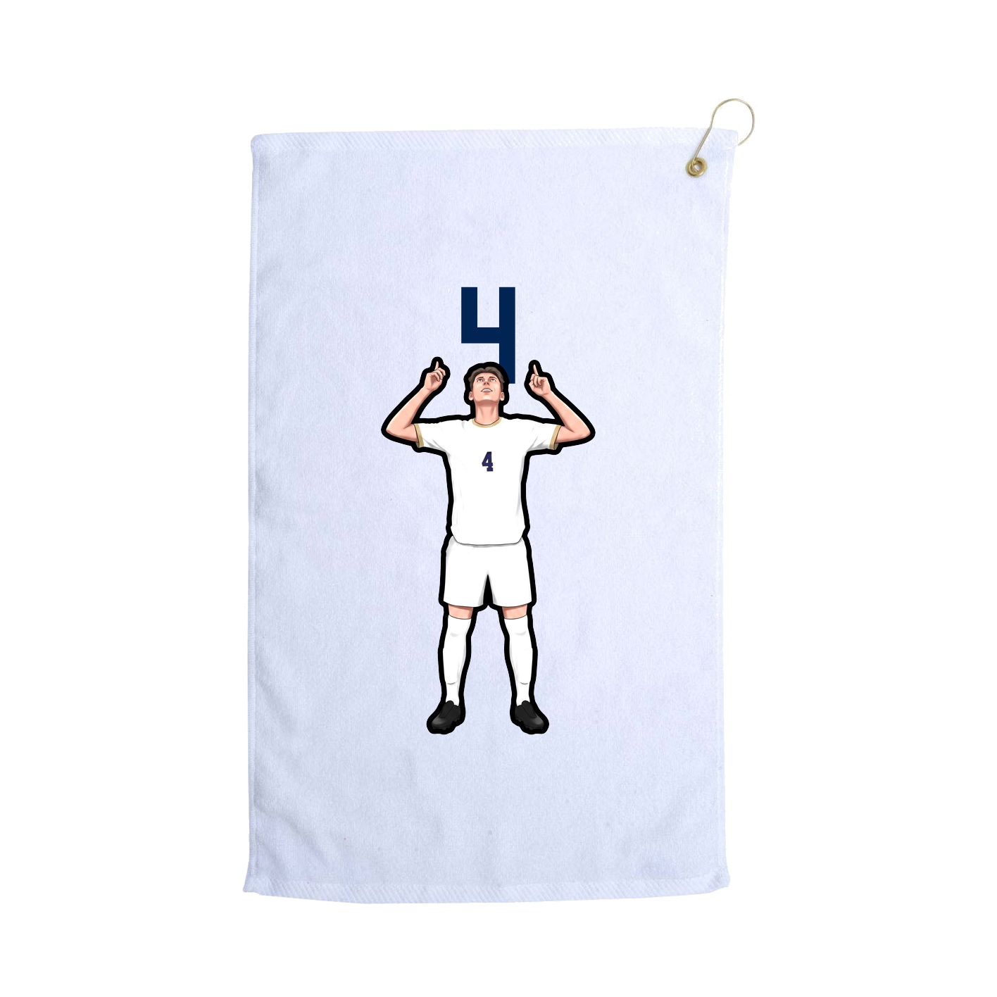 Golf Towel — Number Top in White