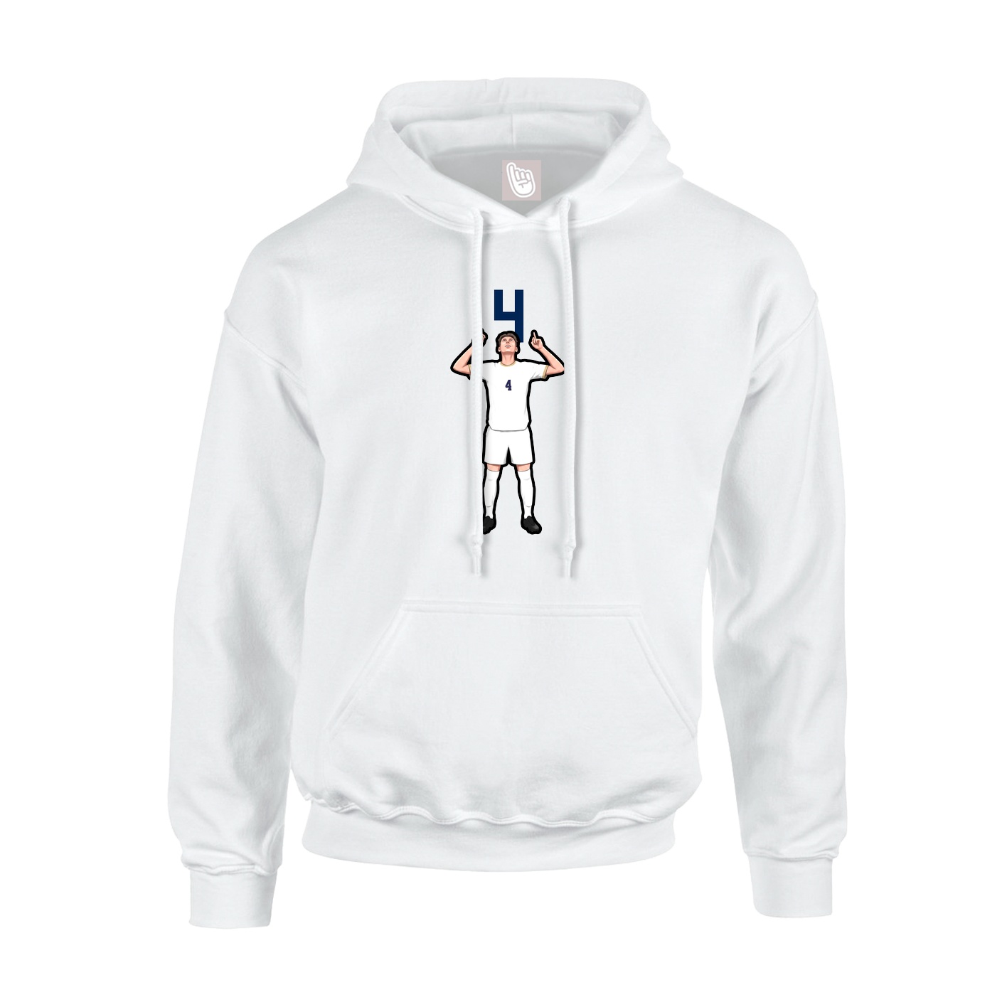 Youth Hoodie — Number Top in White
