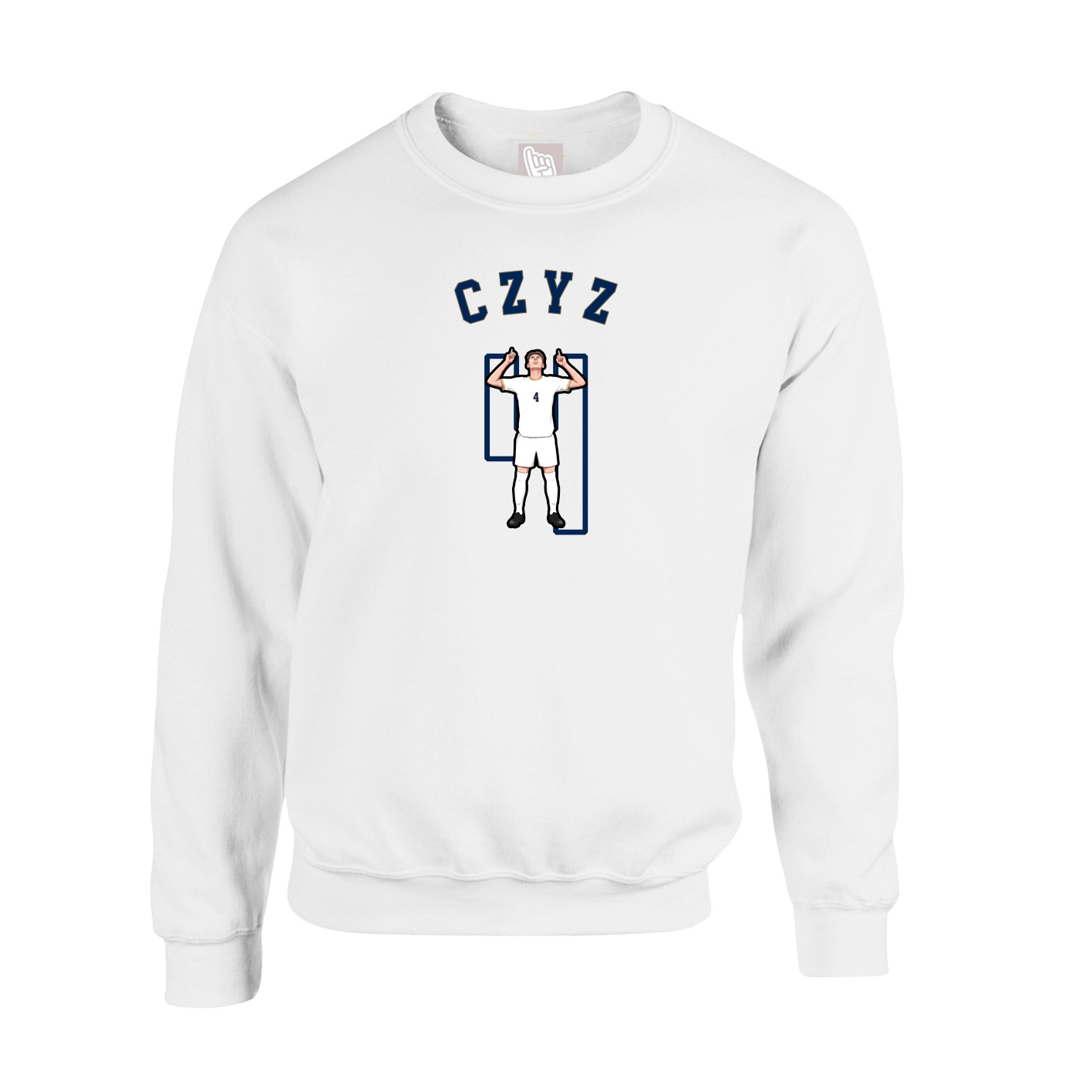 Fleece Crew — Shirsey Arch in White