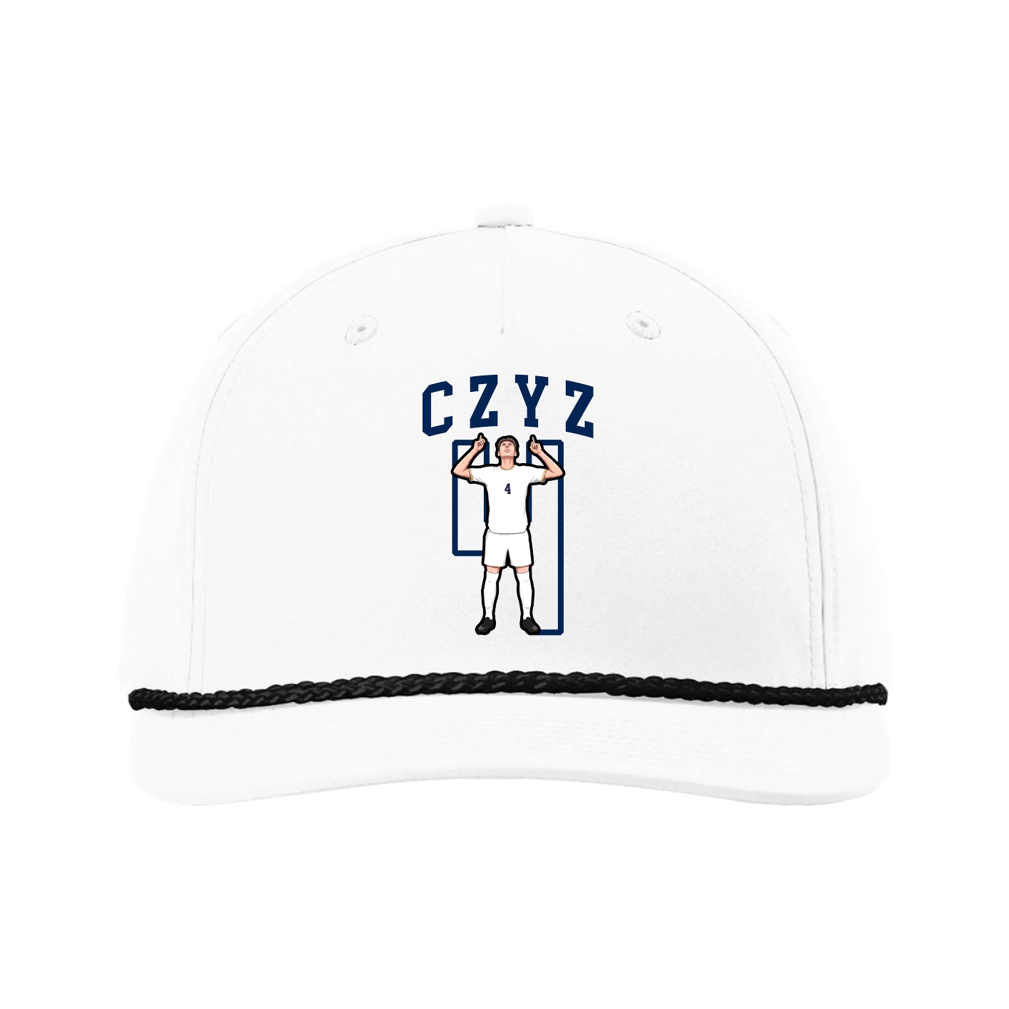 Five-Panel Classic Rope Cap — Shirsey in White