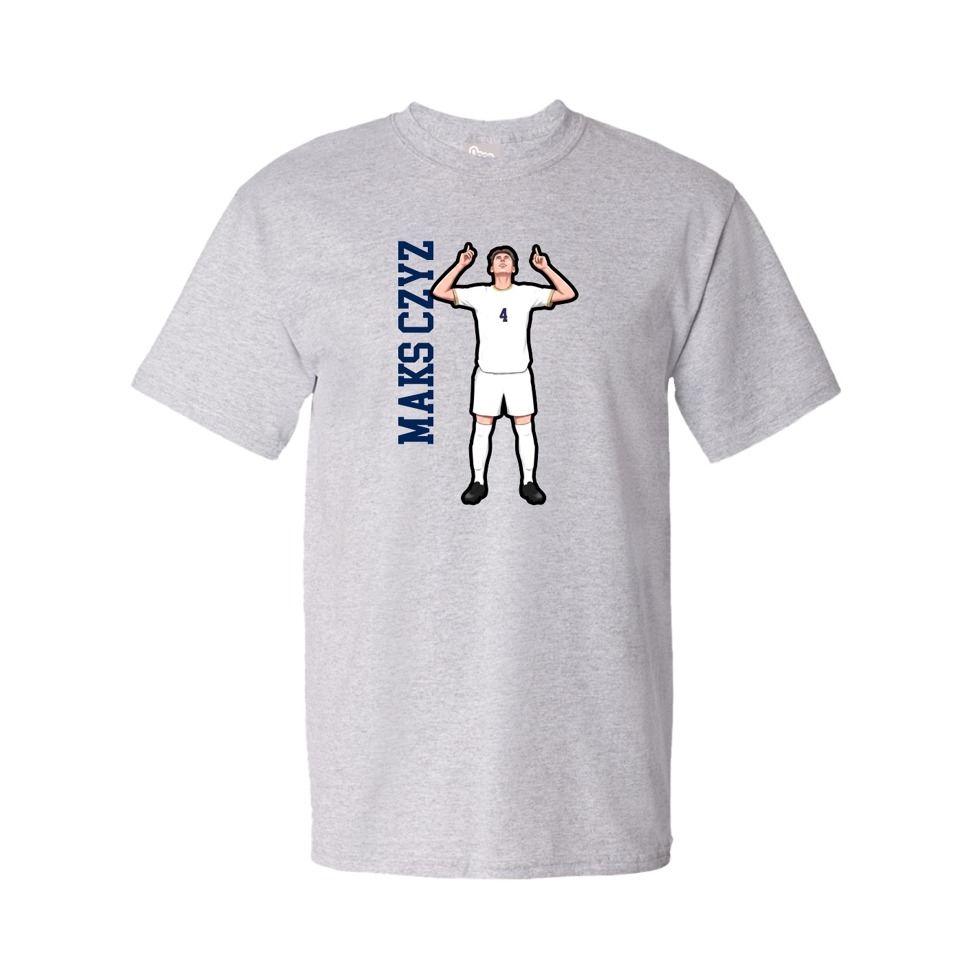 Tee — Name Vertical in Grey