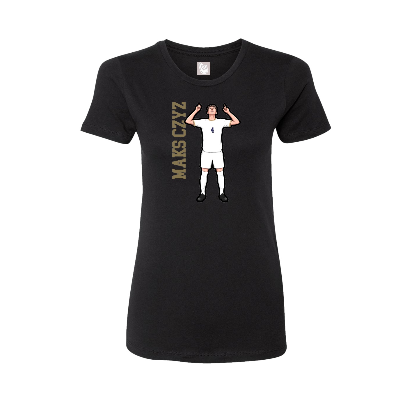 Womens Tee — Name Vertical in Black