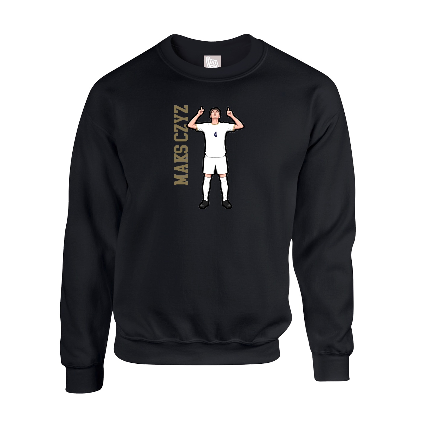 Fleece Crew — Name Vertical in Black