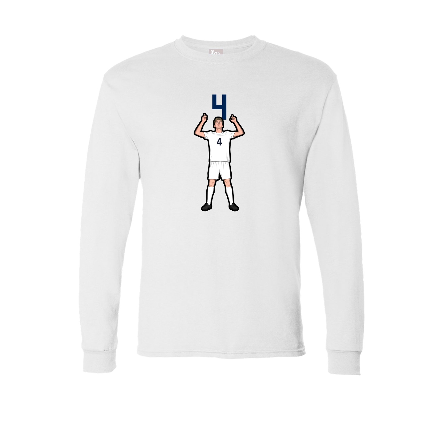 Long Sleeve Tee — Number Top in White