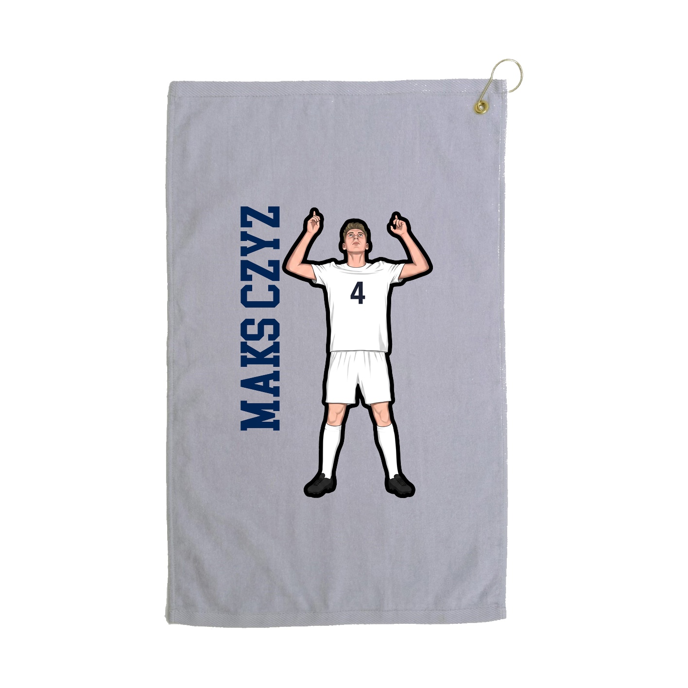 Golf Towel — Name Vertical in Grey