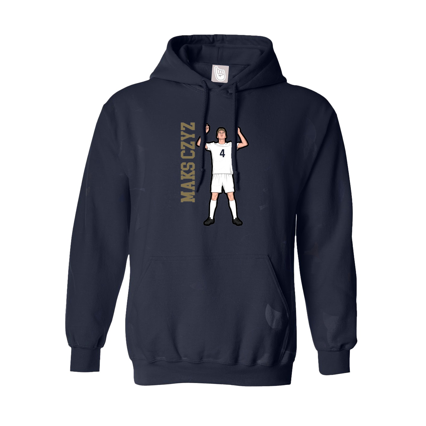 Hoodie — Name Vertical in Navy