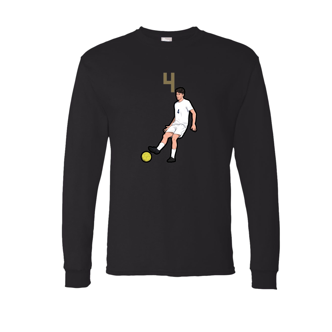Long Sleeve Tee — Number Top in Black