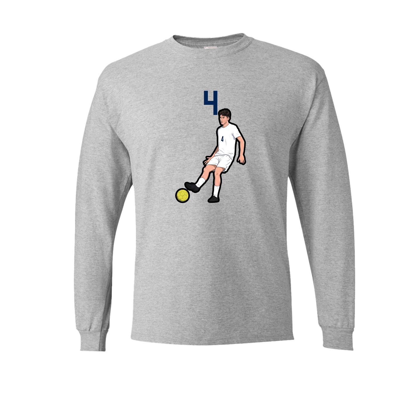 Long Sleeve Tee — Number Top in Grey