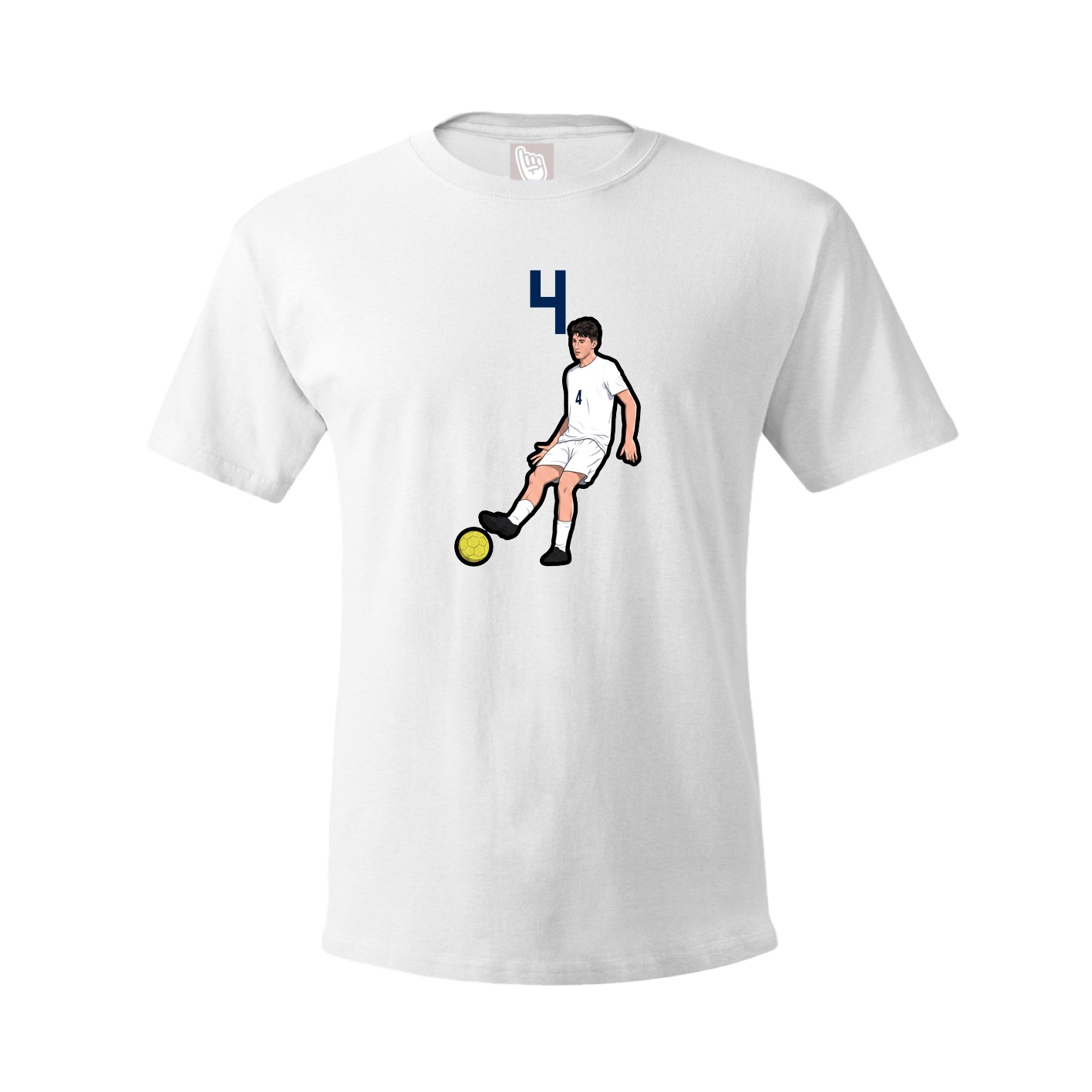 Youth Tee — Number Top in White