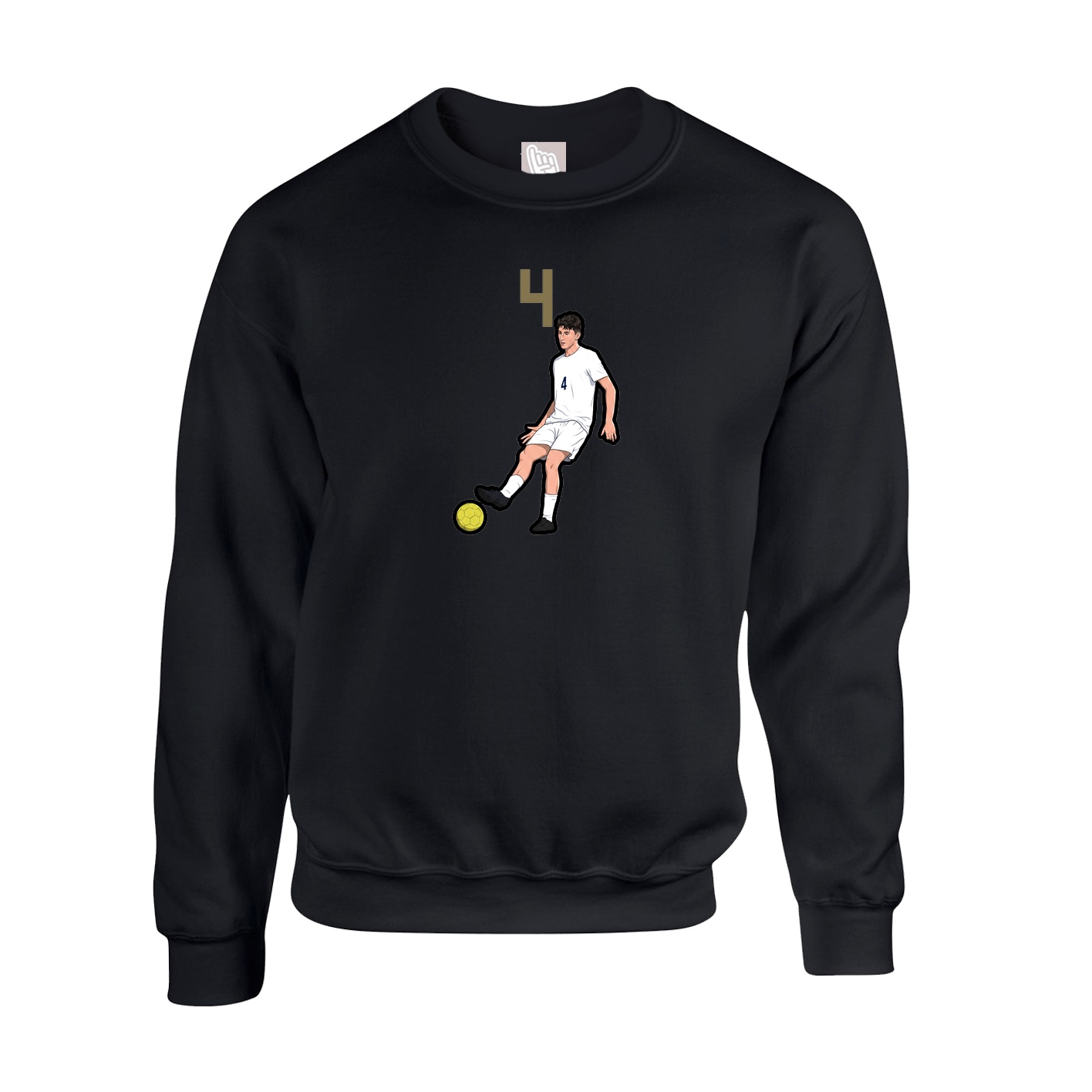 Fleece Crew — Number Top in Black
