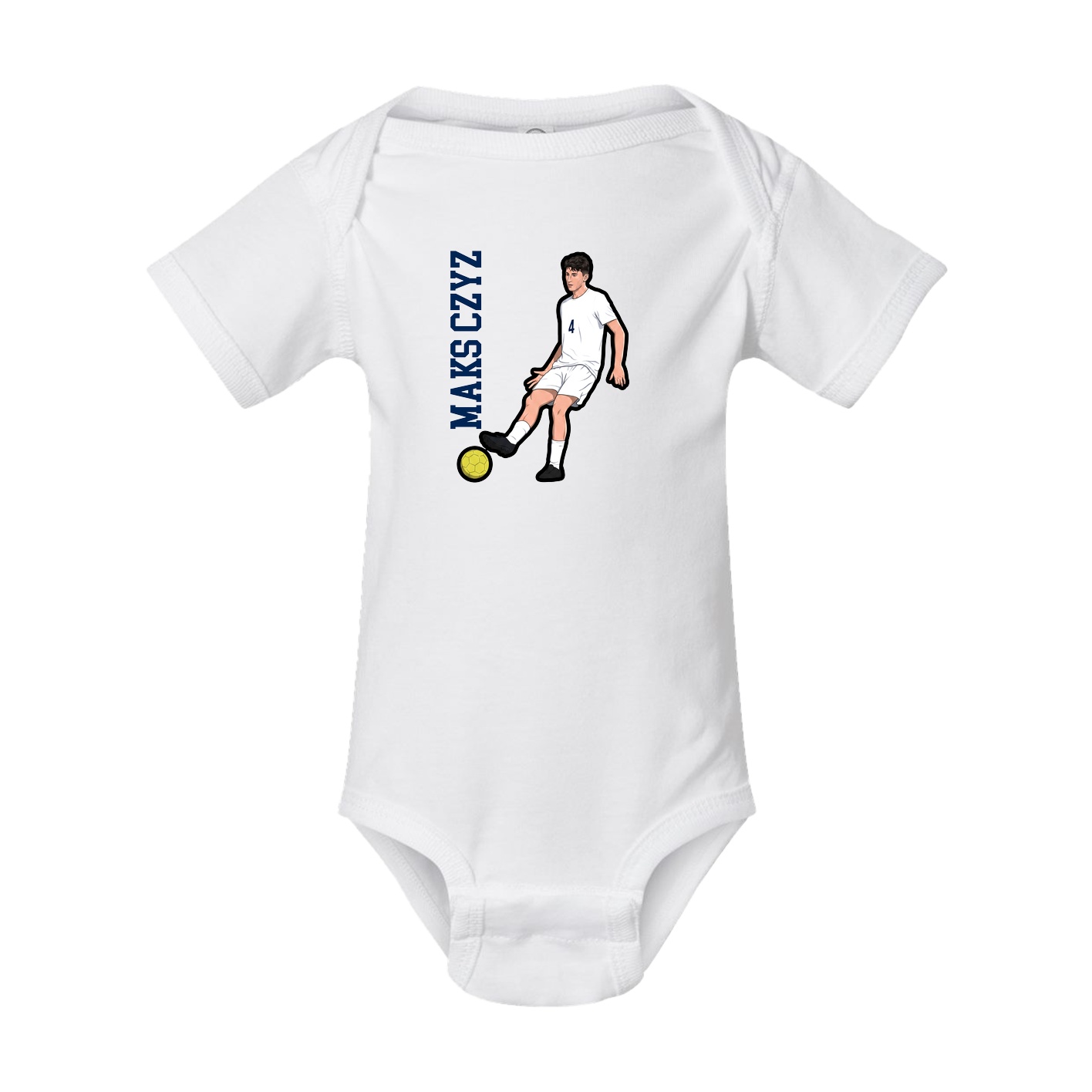 Baby Onesie — Name Vertical in White