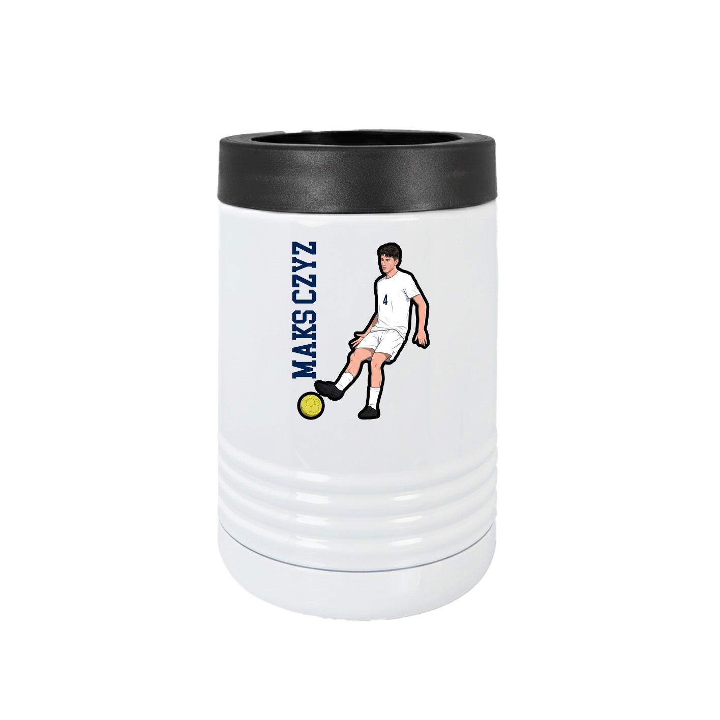 Beverage Holder — Name Vertical in White