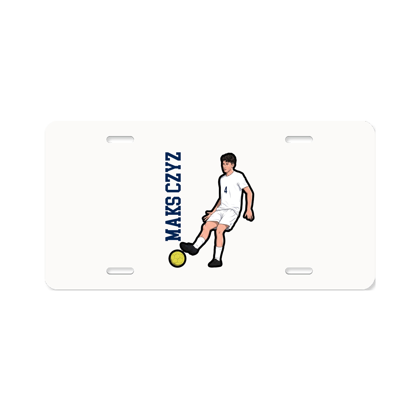 License Plate — Name Vertical in Classic