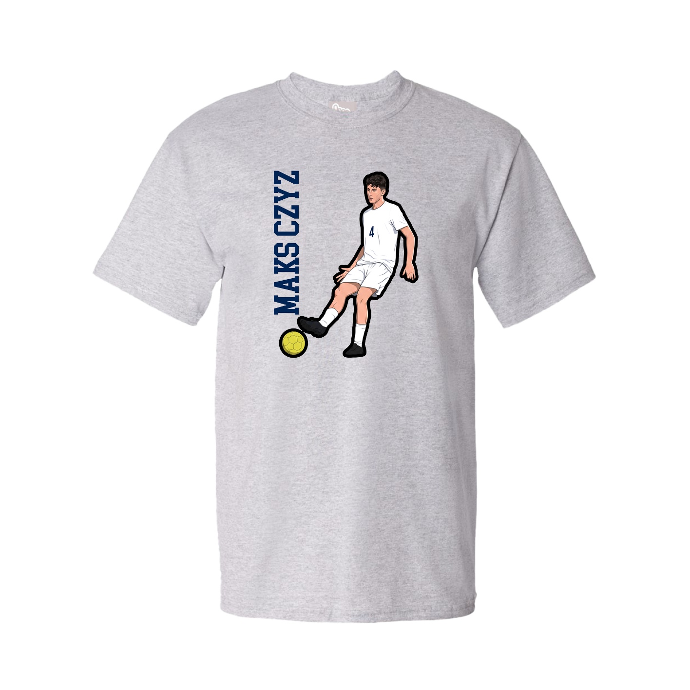 Tee — Name Vertical in Grey