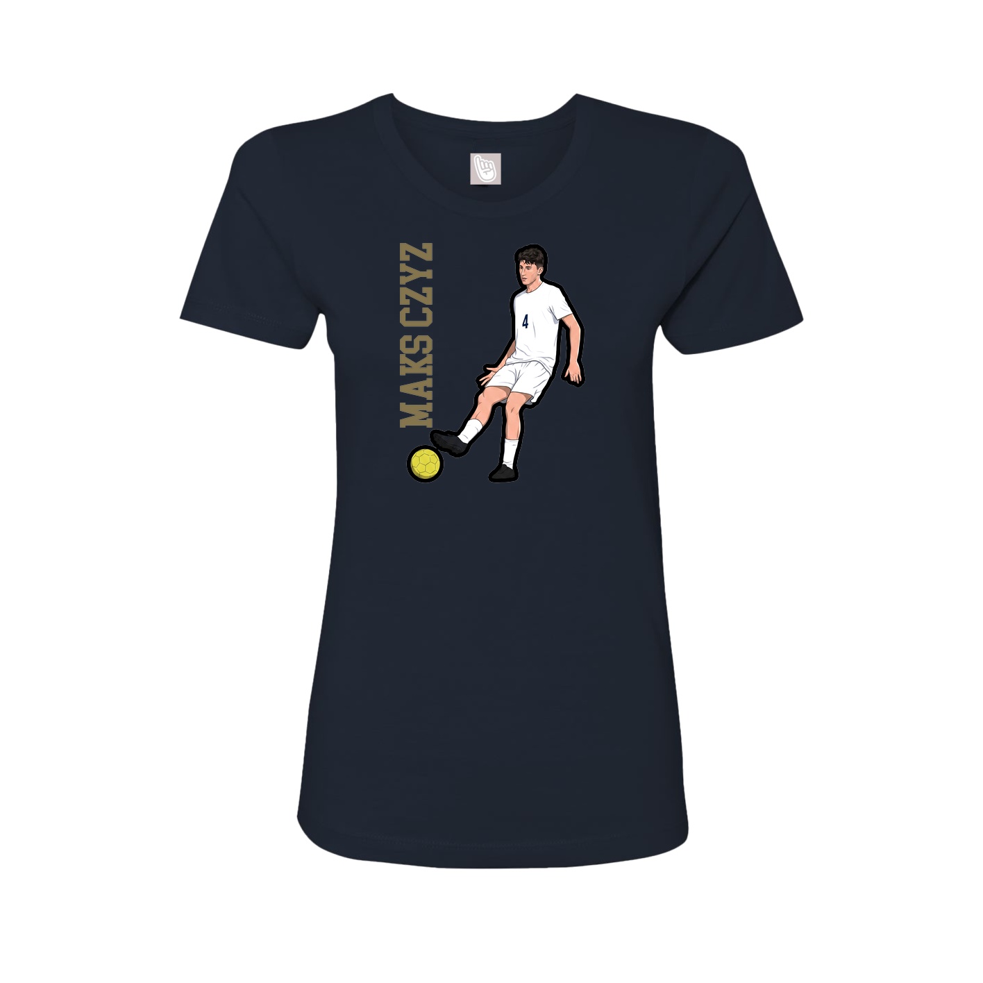 Womens Tee — Name Vertical in Navy