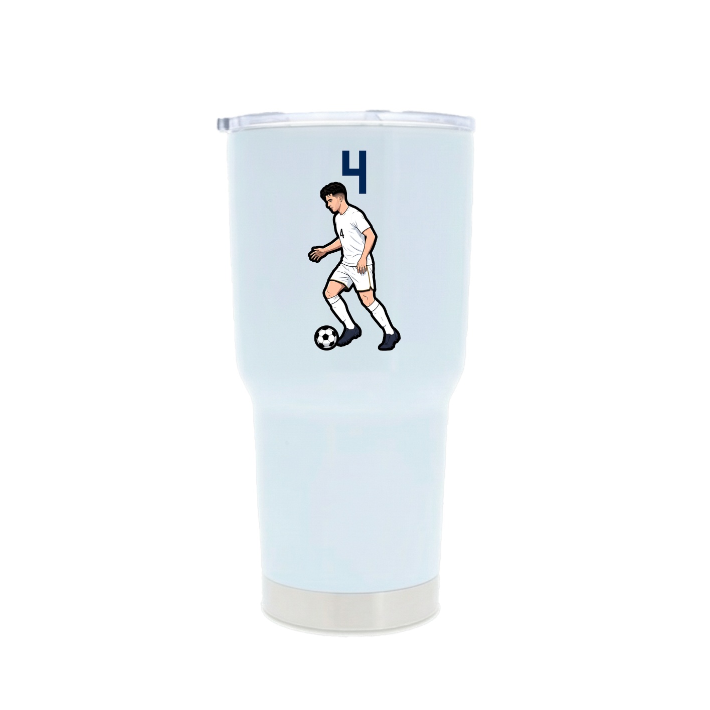 30oz Stainless Steel Tumbler — Number Top in White