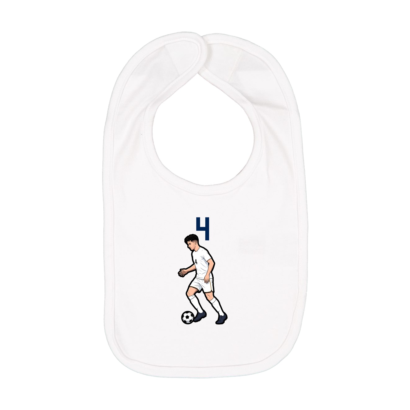 Infant Bib — Number Top in White