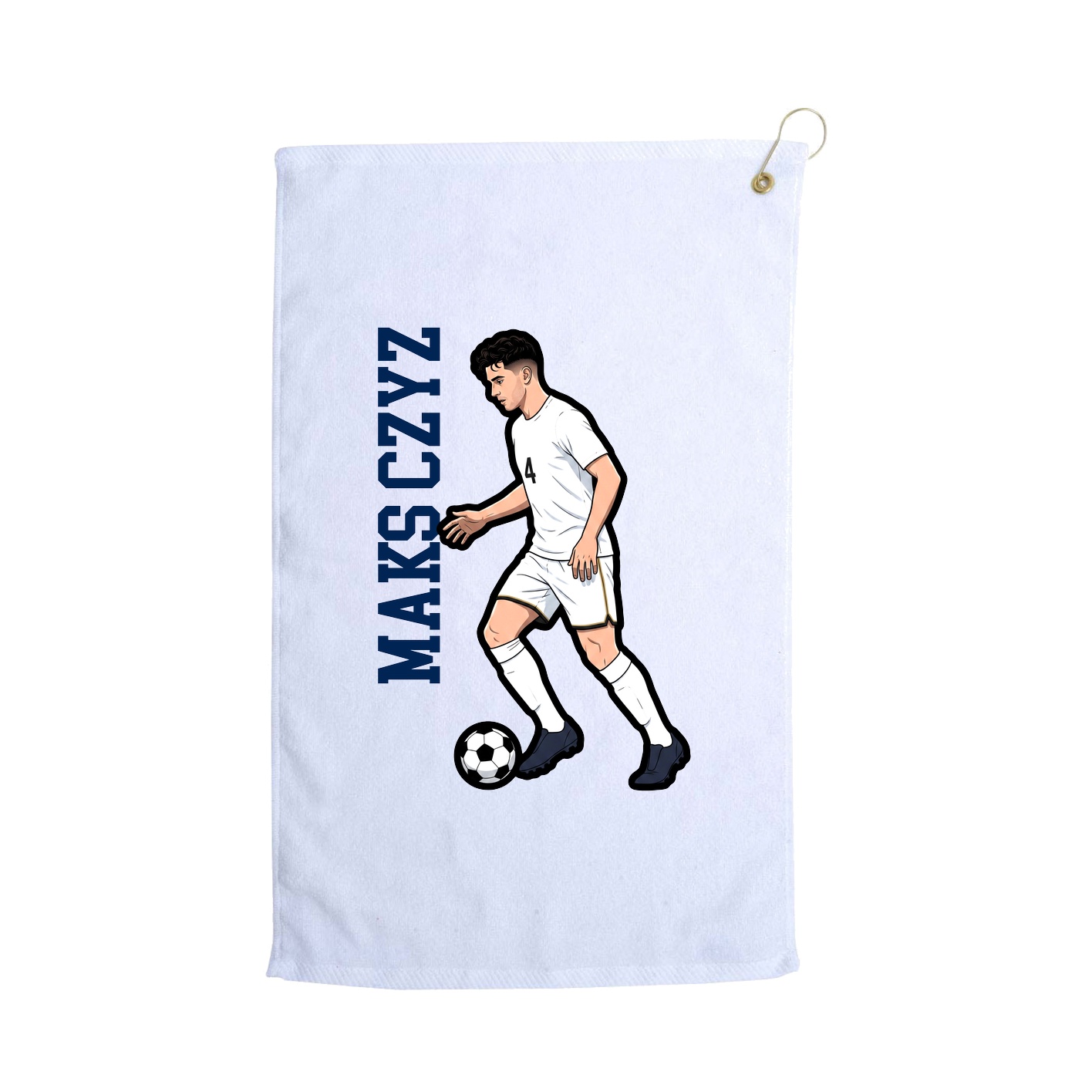 Golf Towel — Name Vertical in White