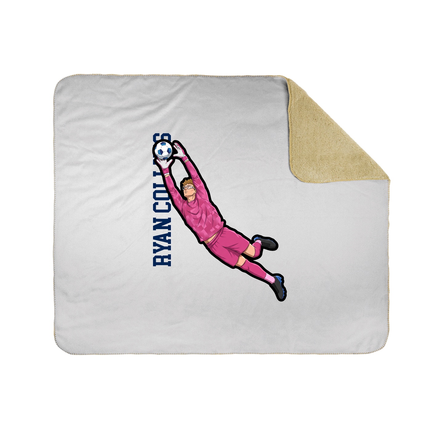 Throw Blanket — Name Vertical in White