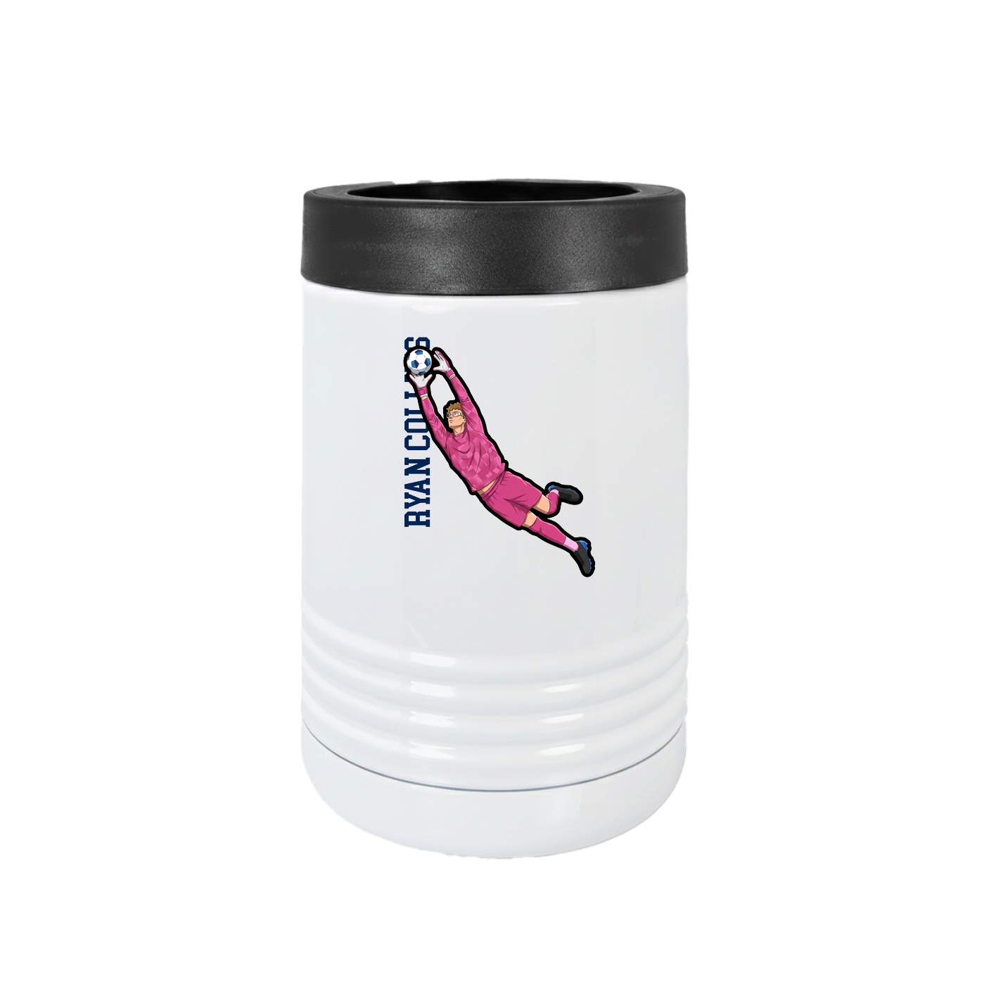 Beverage Holder — Name Vertical in White