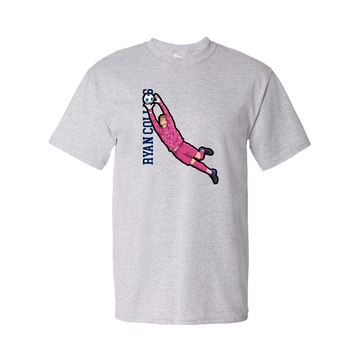 Tee — Name Vertical in Grey