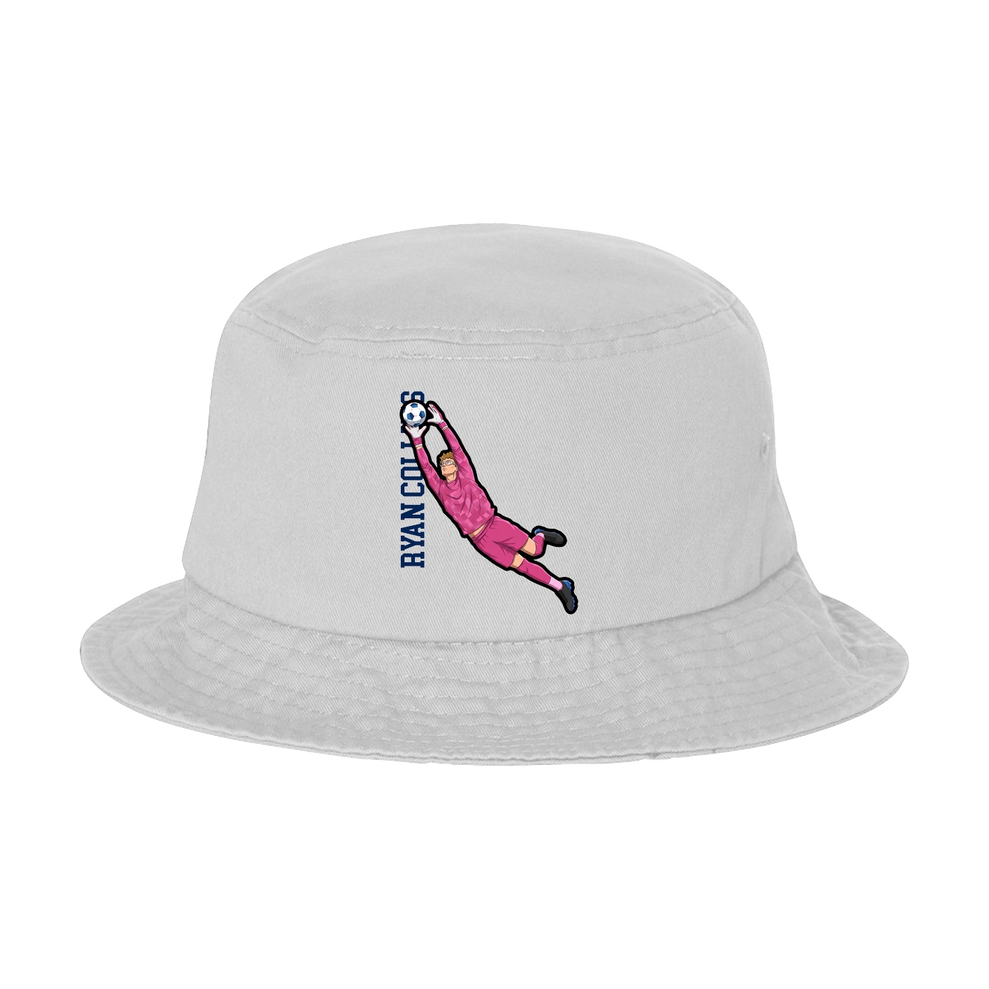 Bucket Cap — Name Vertical in White