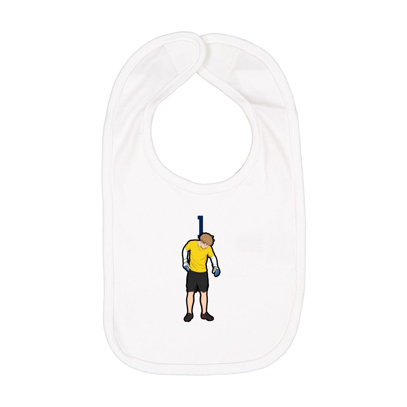 Infant Bib — Number Top in White