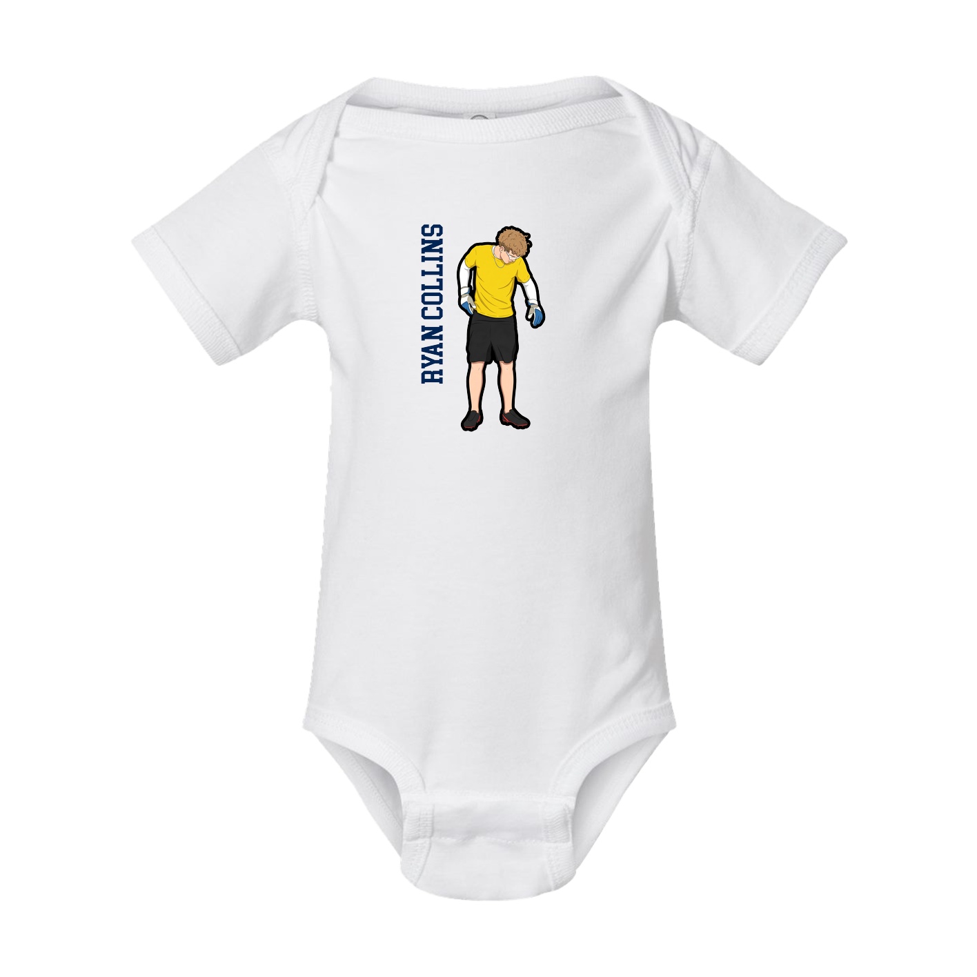 Baby Onesie — Name Vertical in White