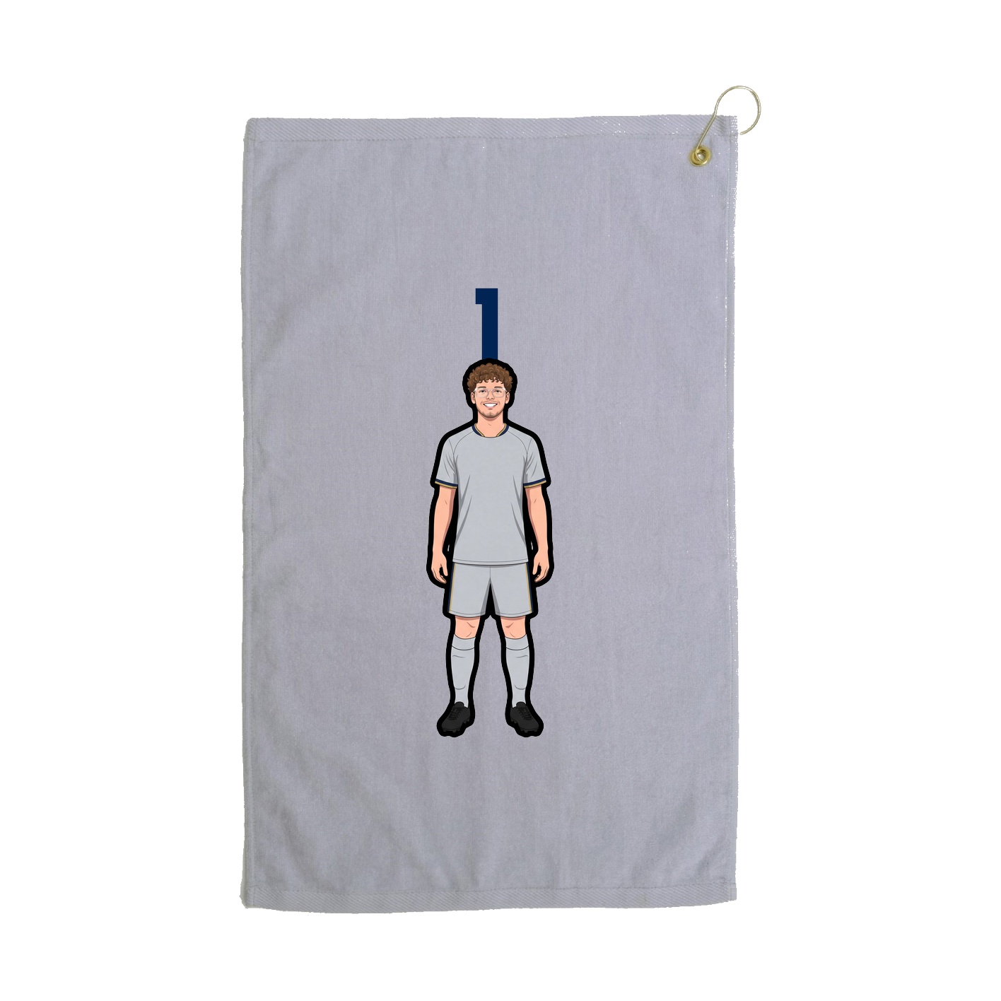 Golf Towel — Number Top in Grey
