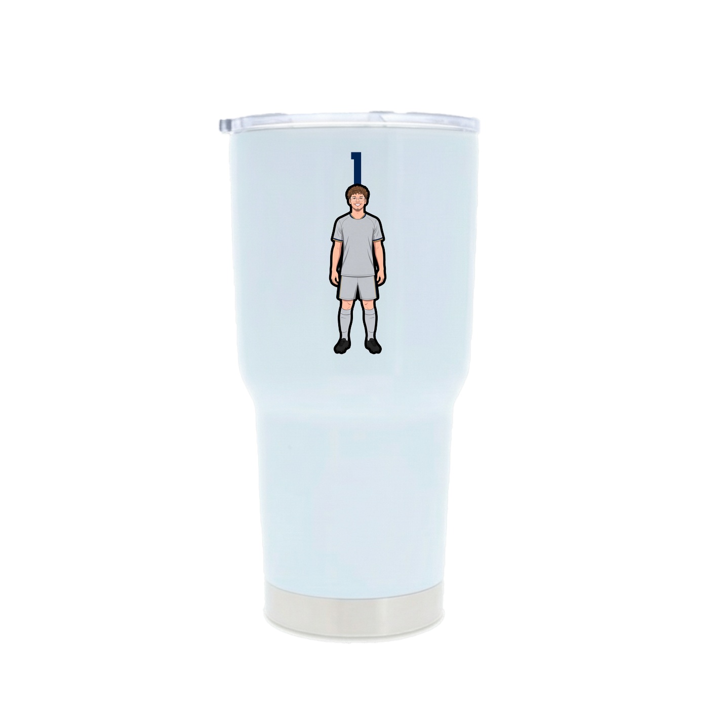 30oz Stainless Steel Tumbler — Number Top in White