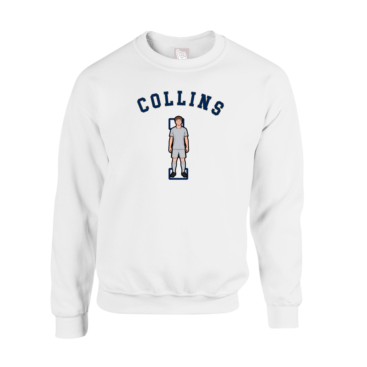 Fleece Crew — Shirsey Arch in White