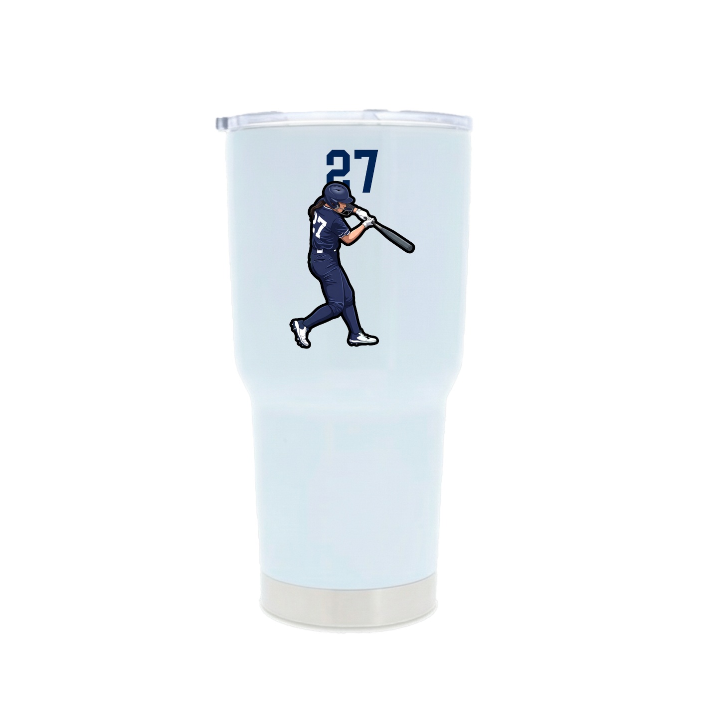 30oz Stainless Steel Tumbler — Number Top in White